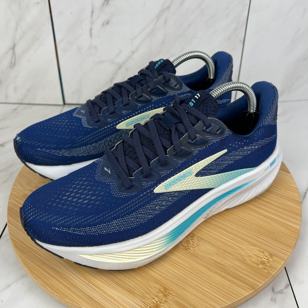 Brooks Ghost 17 Womens Size 10.5 Navy Turquoise Running Walk Shoes 1204311B458 - Picture 3 of 13